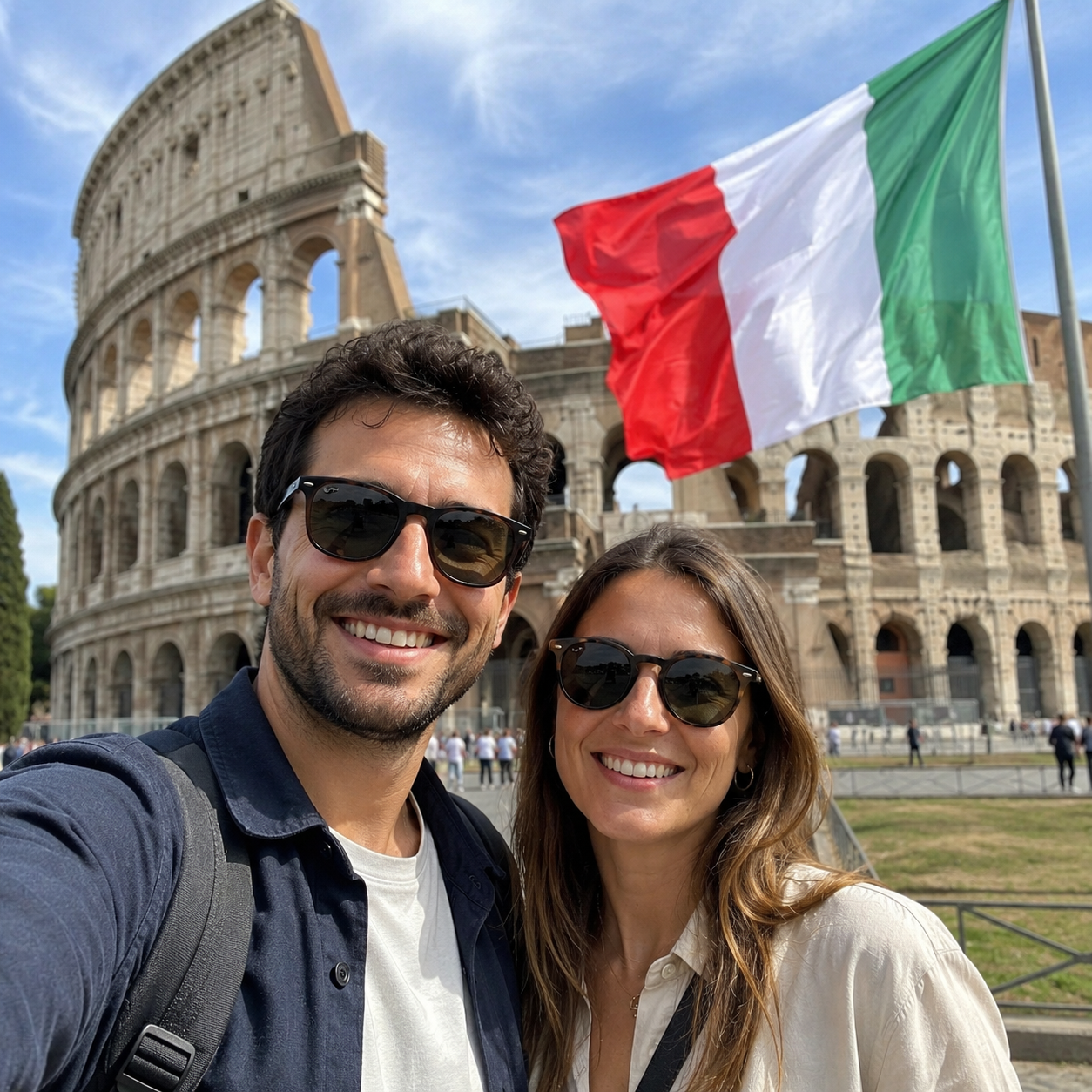 People visiting Italy